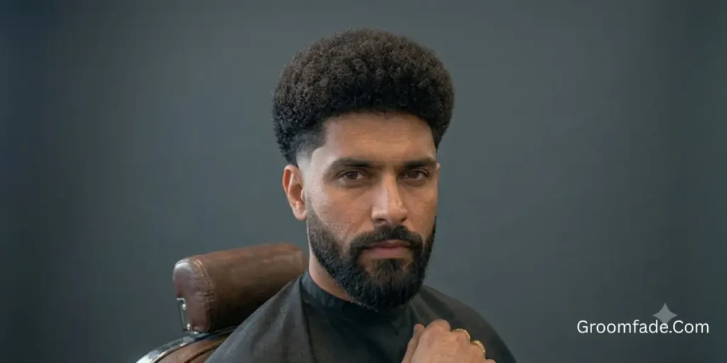 Afro Taper Fade With Beard