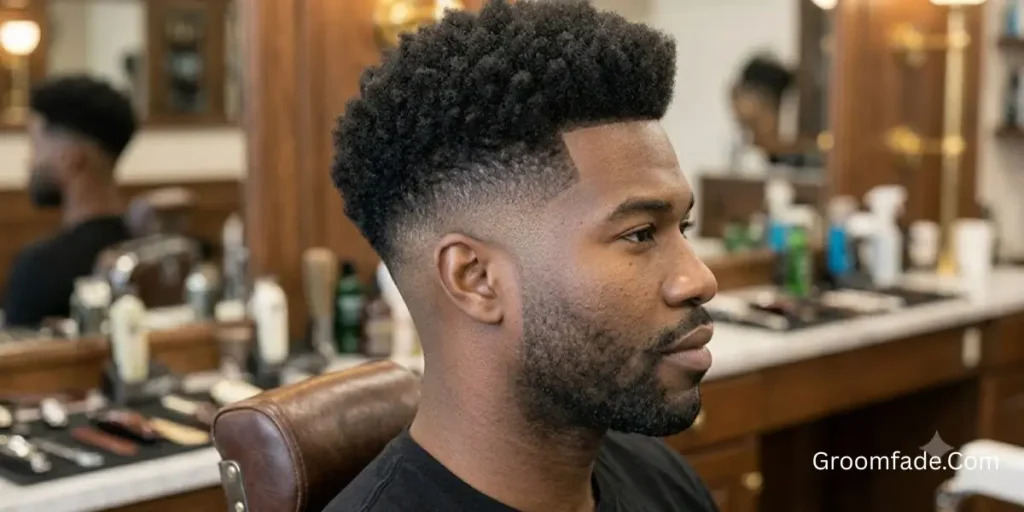High Taper Fade with Afro