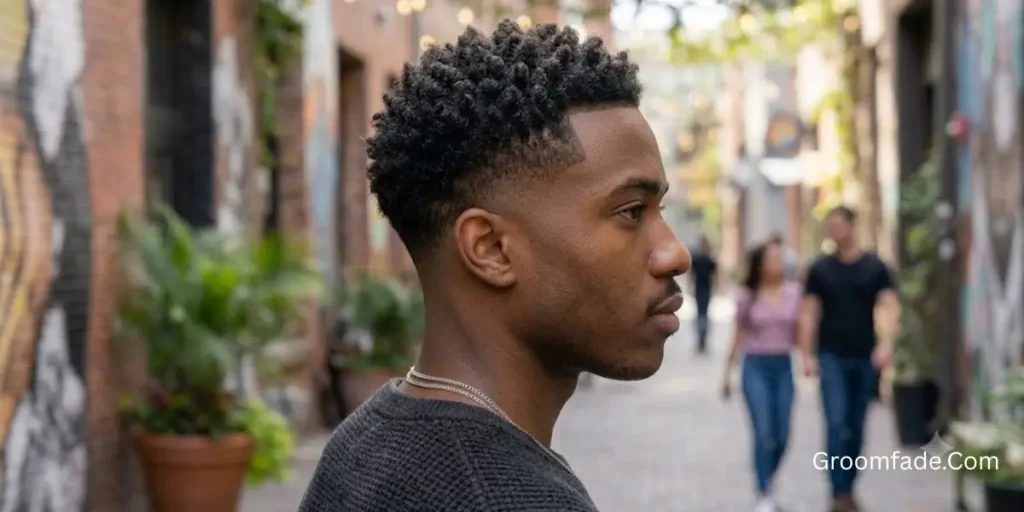 Mid Taper Fade Curly Hair