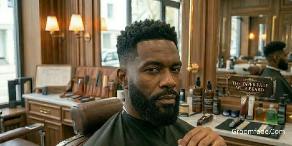 Taper Fade With Beard Black Man