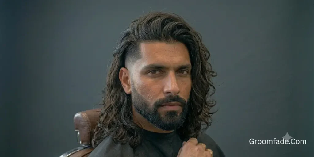 Taper Fade With Beard Long Hair