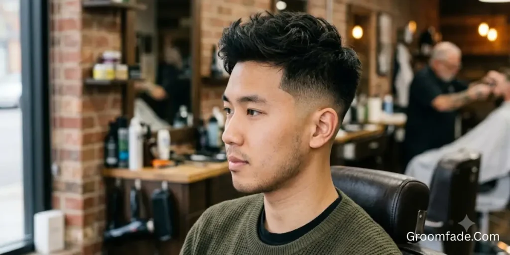 Asian Low Taper Fade with Textured Top