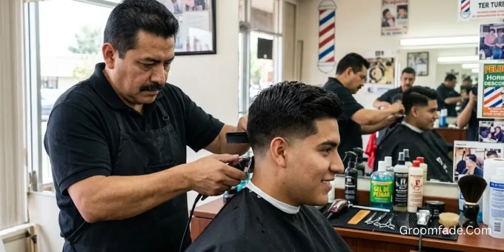 Barber for a Hispanic Mexican Low Taper Fade