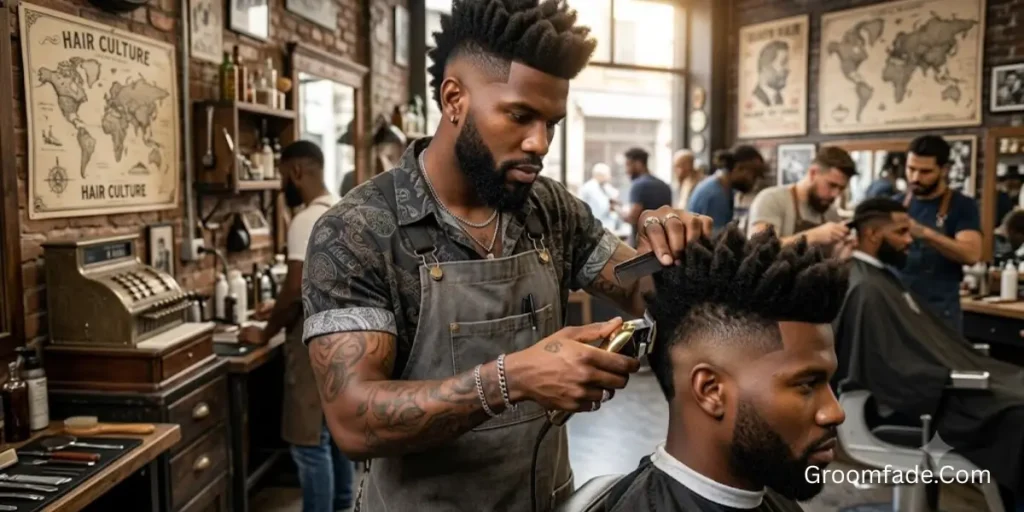 Barber for a Taper Fade Mohawk