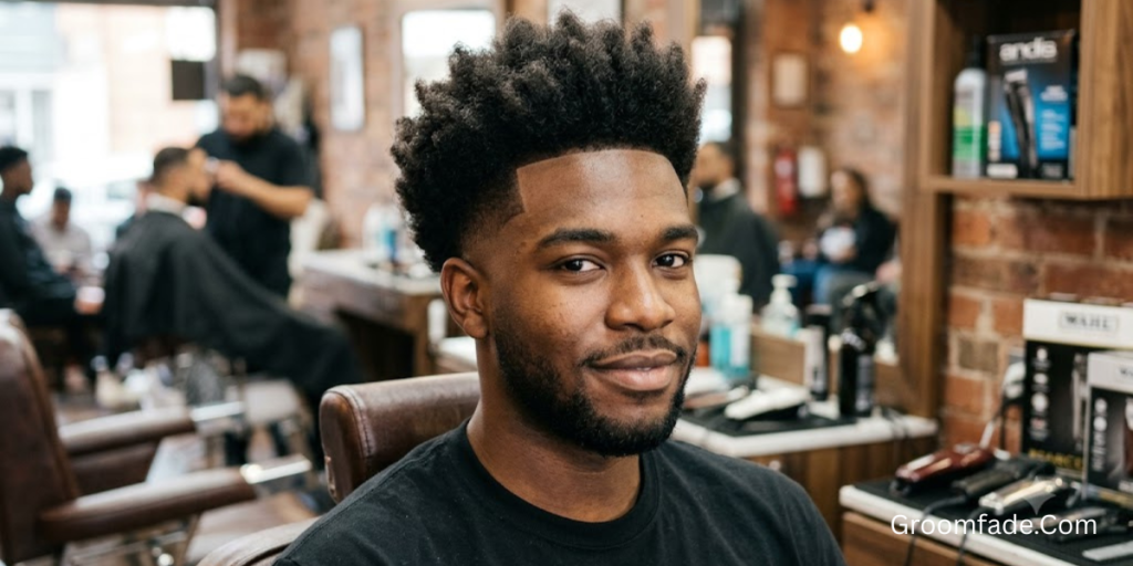 Blowout Mid Taper Fade Black Male