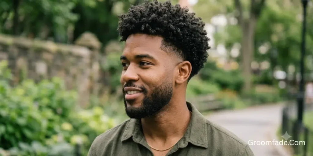 Burst Fade Curly Hair