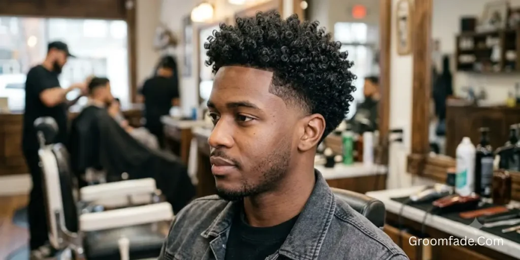 Classic Low Taper Fade Curly Hair