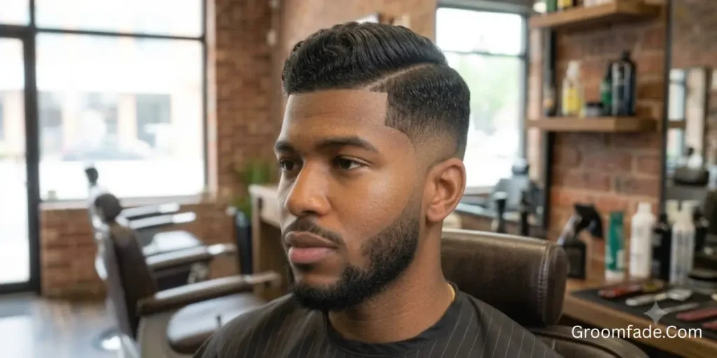 Comb Over Taper Burst Fade