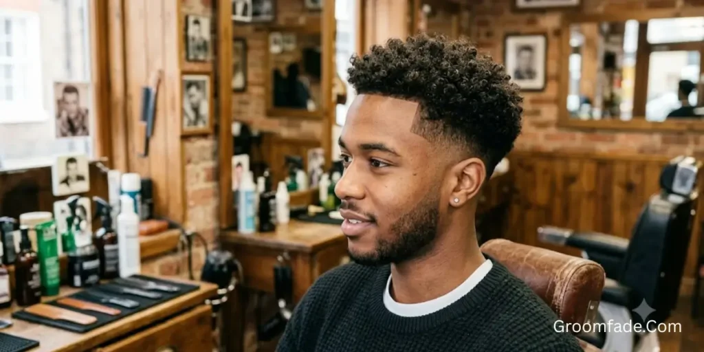 Curly Taper Fade