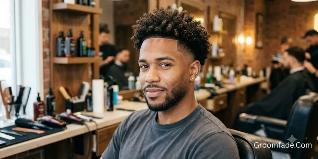 Curly Top Fade