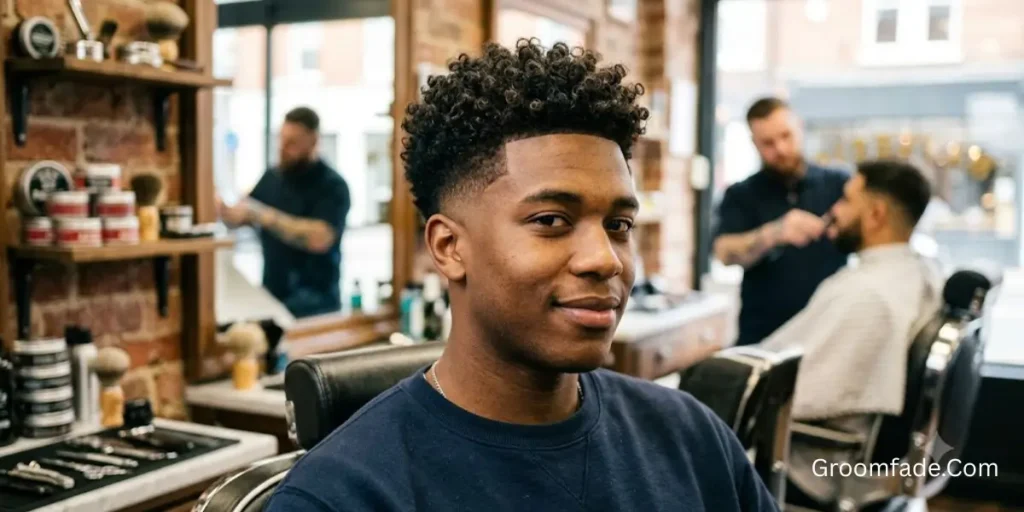 Curly Top Fade Haircut