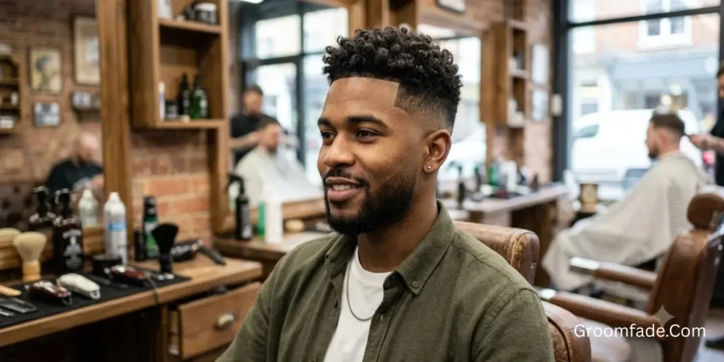 Curly Top Fade Haircuts Men