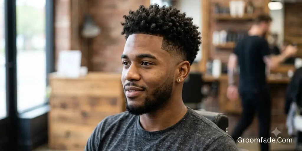 Curly and Textured Top Mid Taper Fade Styles