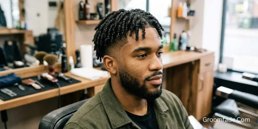 Finger Coils with Mid Taper Fade