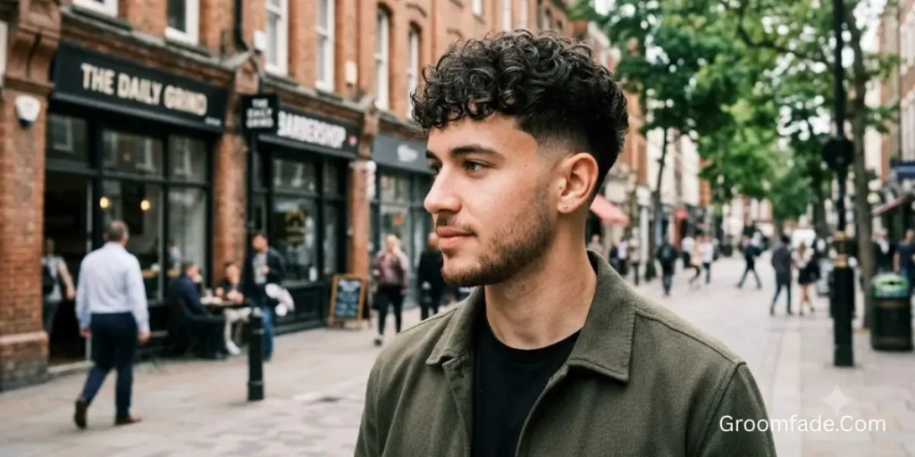 French Crop Low Taper Fade Curly Hair