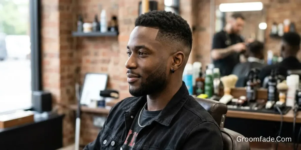 High Taper Fade Black Male Short Hair