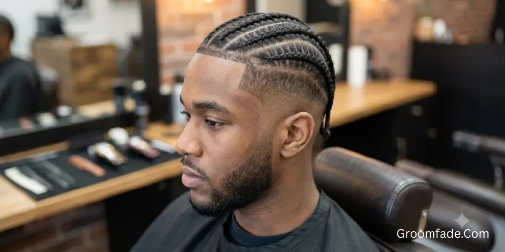 High Taper Fade Cornrows