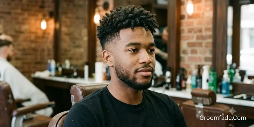 High Taper Fade Curly Top