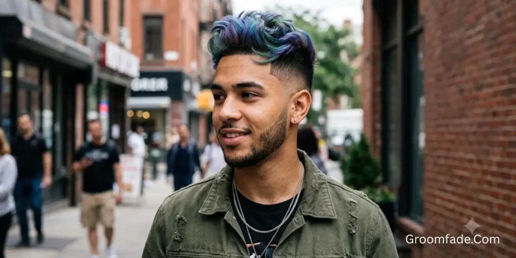 High Taper Fade Dyed Hair