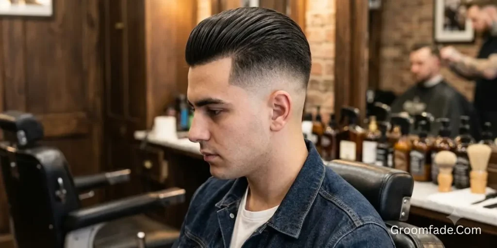 High Taper Fade Slick Back