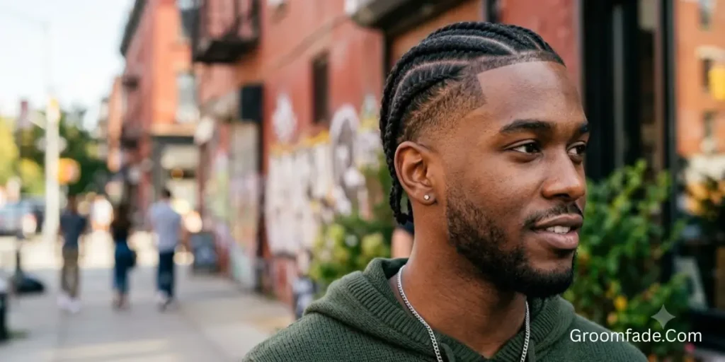 High Taper Fade with Braids