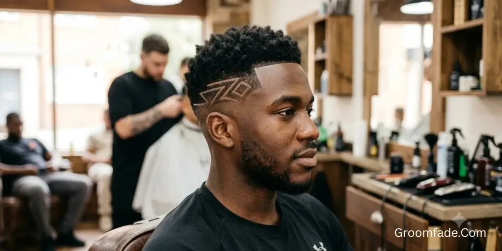 High Taper Fade with Design