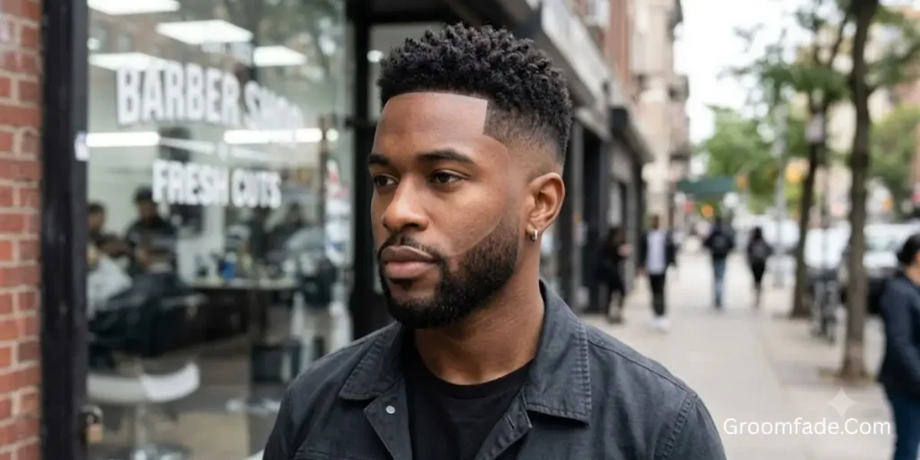 High Taper Fade with Line Up