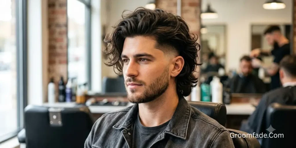 Layered Long Hair Taper Fade
