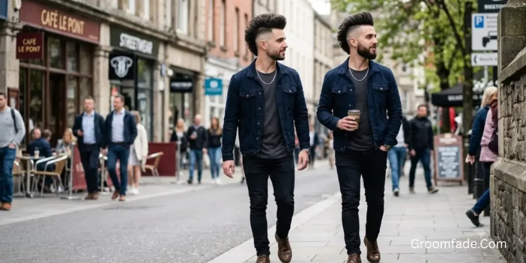 Long Faux Hawk With a Fade