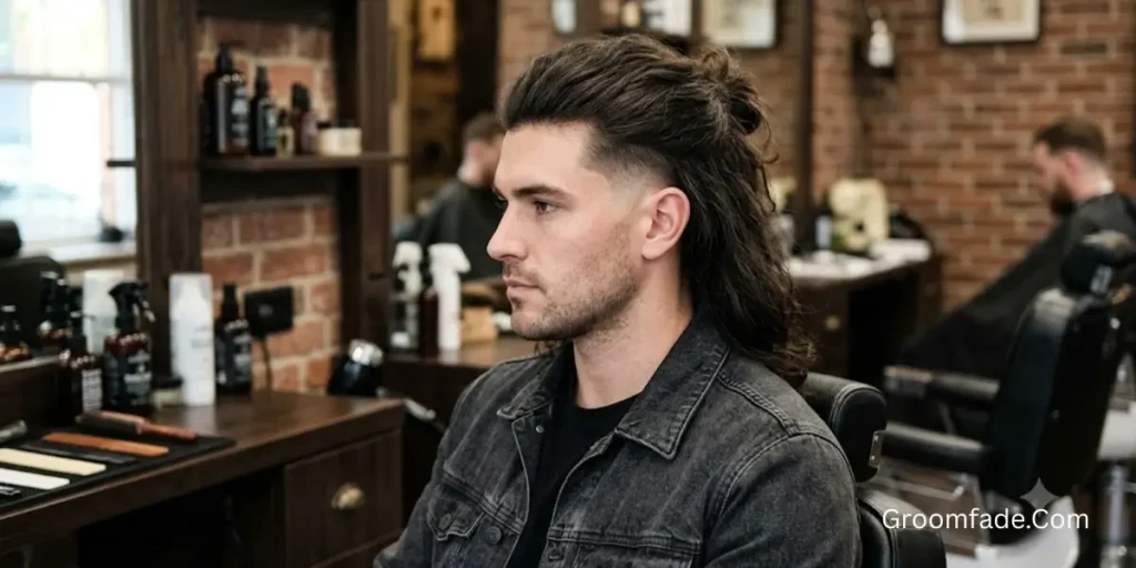 Long Hair Mid Taper Fade
