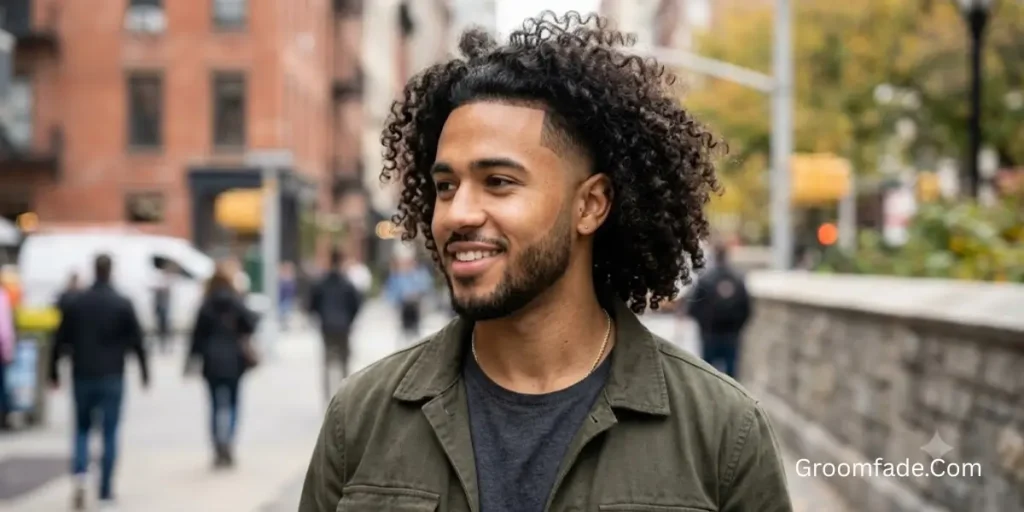 Long Hair Taper Fade Curly Hair