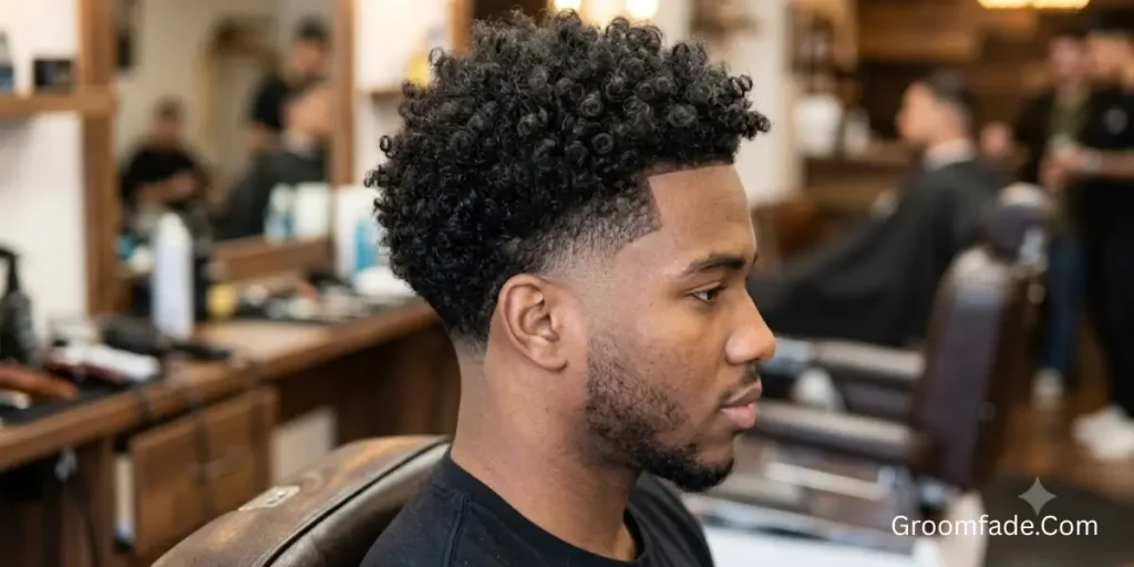 Low Burst Taper Fade Curly Hair