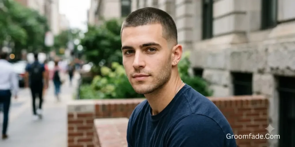 Buzz Cut with Low Taper