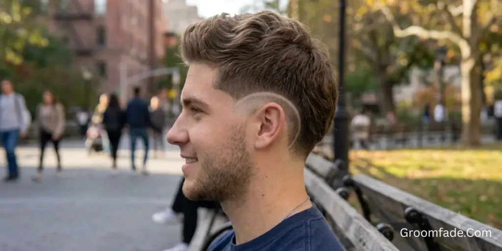 Low Taper Burst Fade Mullet