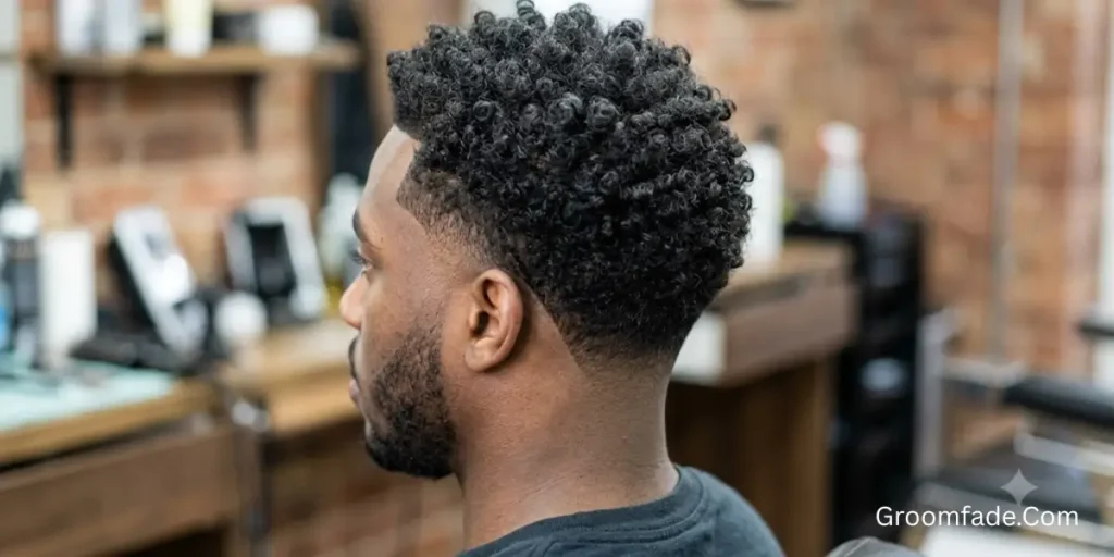 Low Taper Fade Curly Hair Black