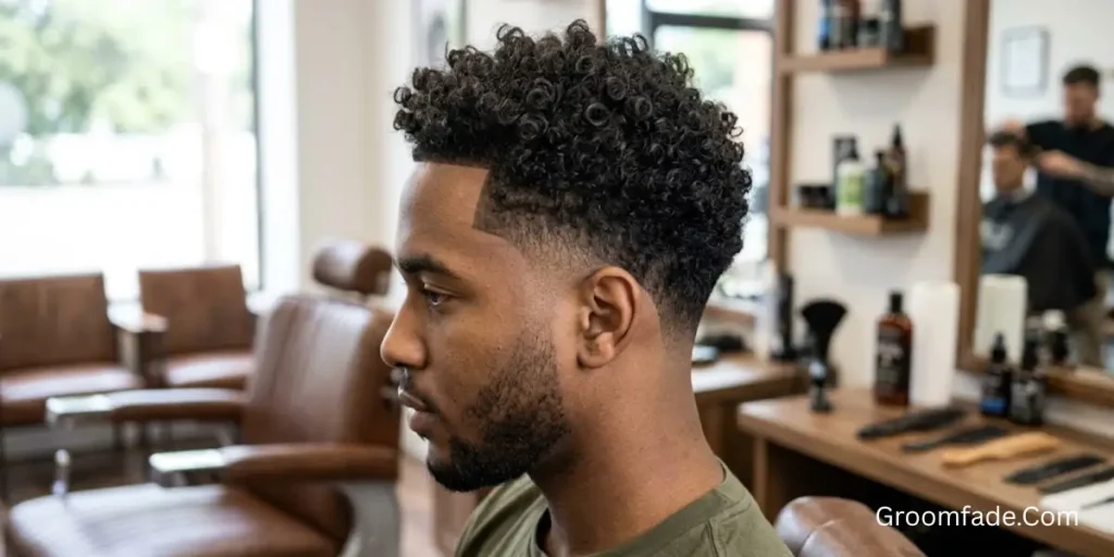 Low Taper Fade Curly Hair Haircut