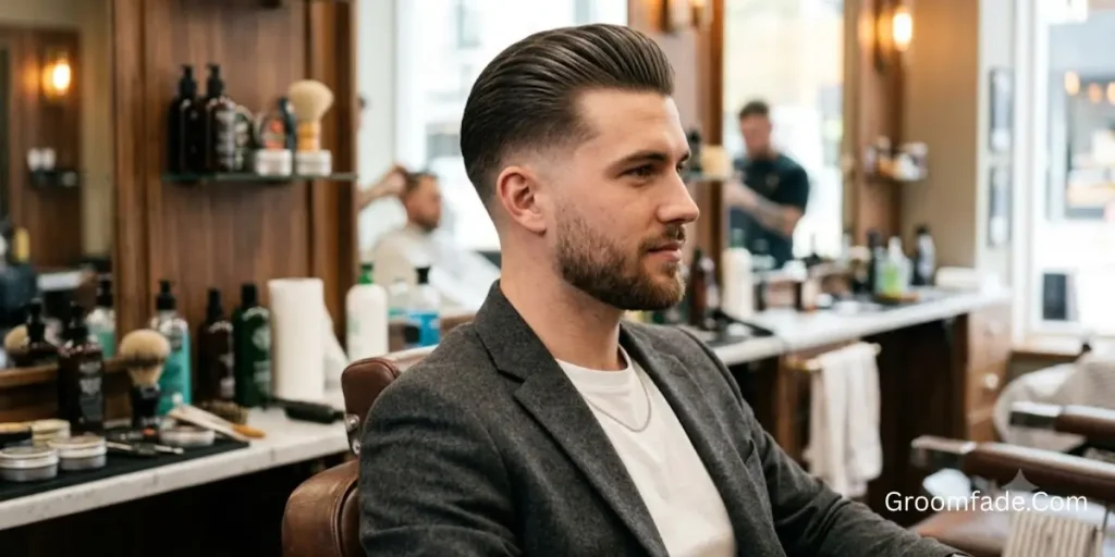 Low Taper Fade Slick Back