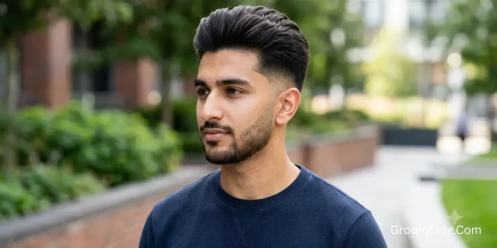 Low Taper Fade for Thick Straight Hair