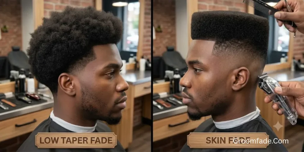 Low Taper Fade vs Skin Fade