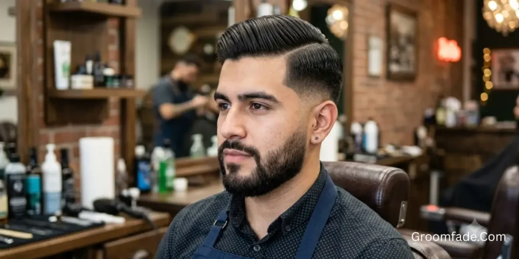 Low Taper Fade with Comb Over