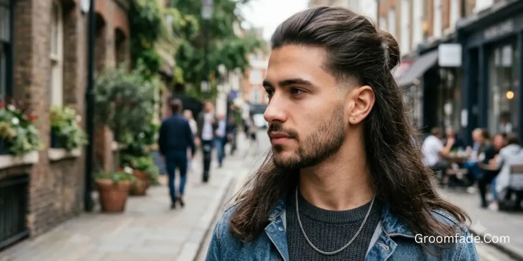 Low Taper Fade with Long Hair