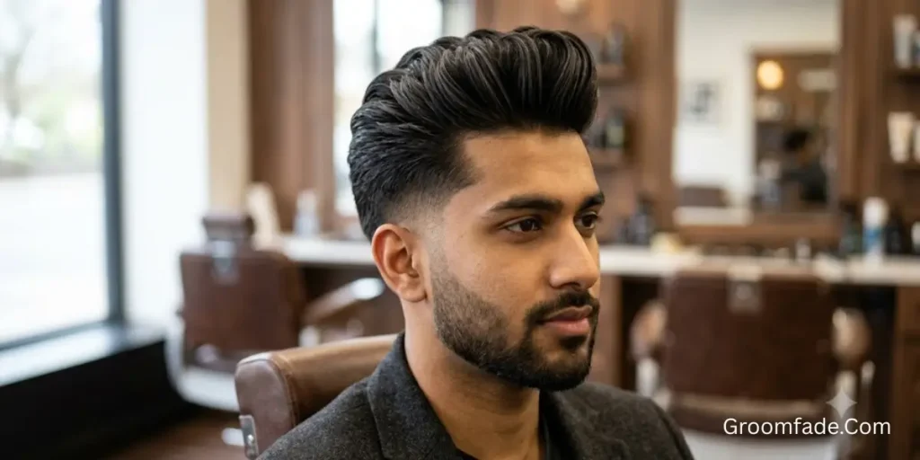 Low Taper Fade with Pompadour