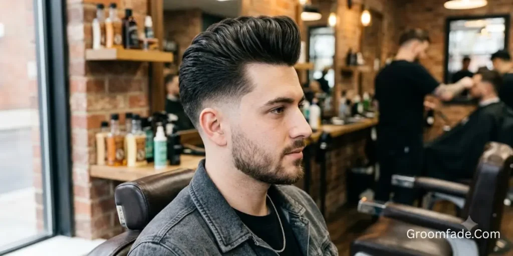 Low Taper Fade with Pompadour