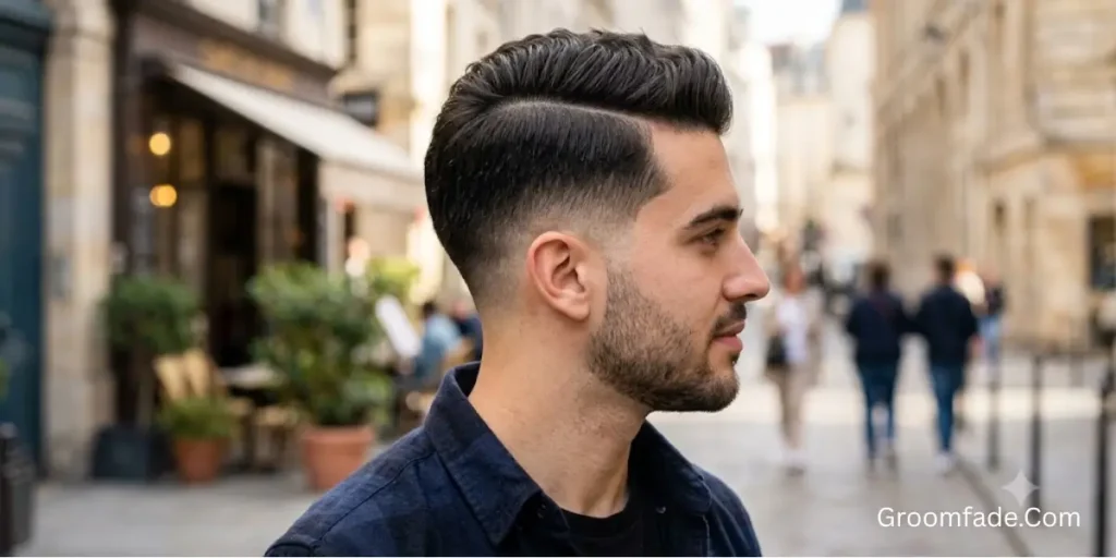 Low Taper Fade with Side Part