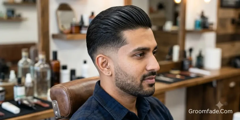 Low Taper Fade with Slick Back