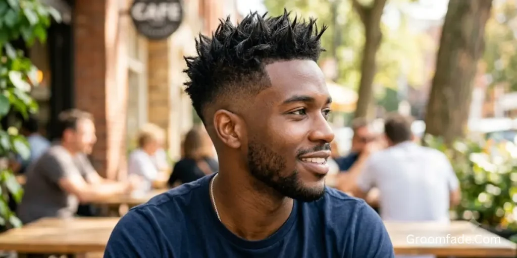 Low Taper Fade with Spiky Hair