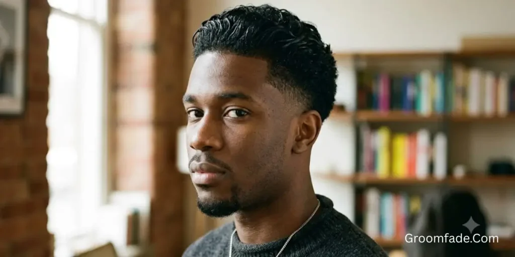 Low Taper Fade with Wet Look