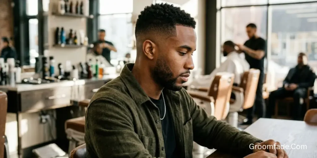 Mid Bald Taper Fade Black Male
