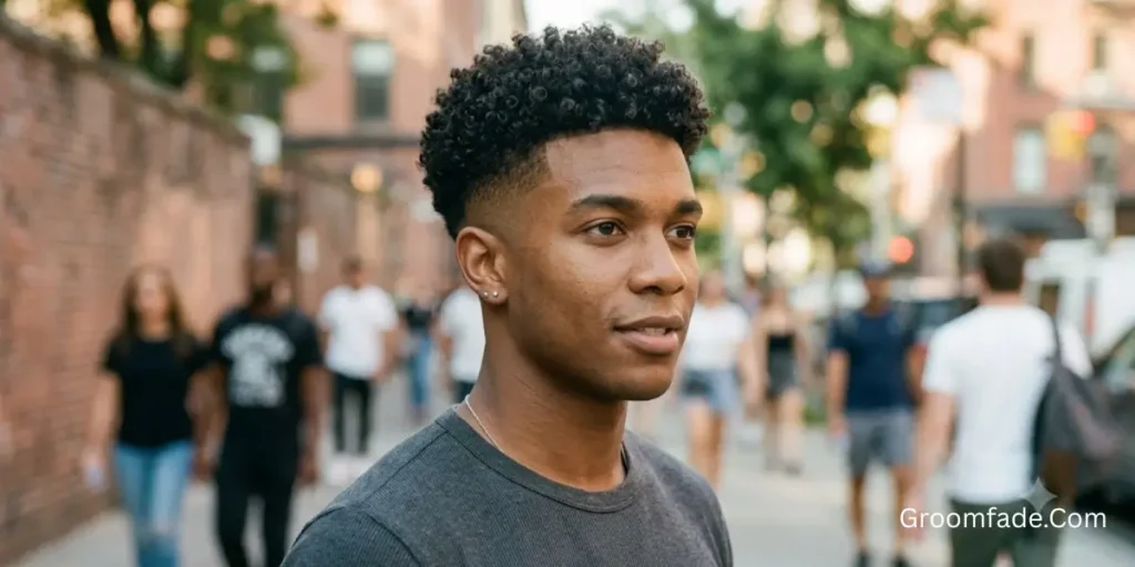 Mid Fade Curly Top