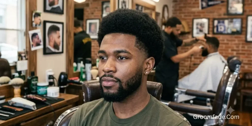 Mid-Low Taper Fade Afro
